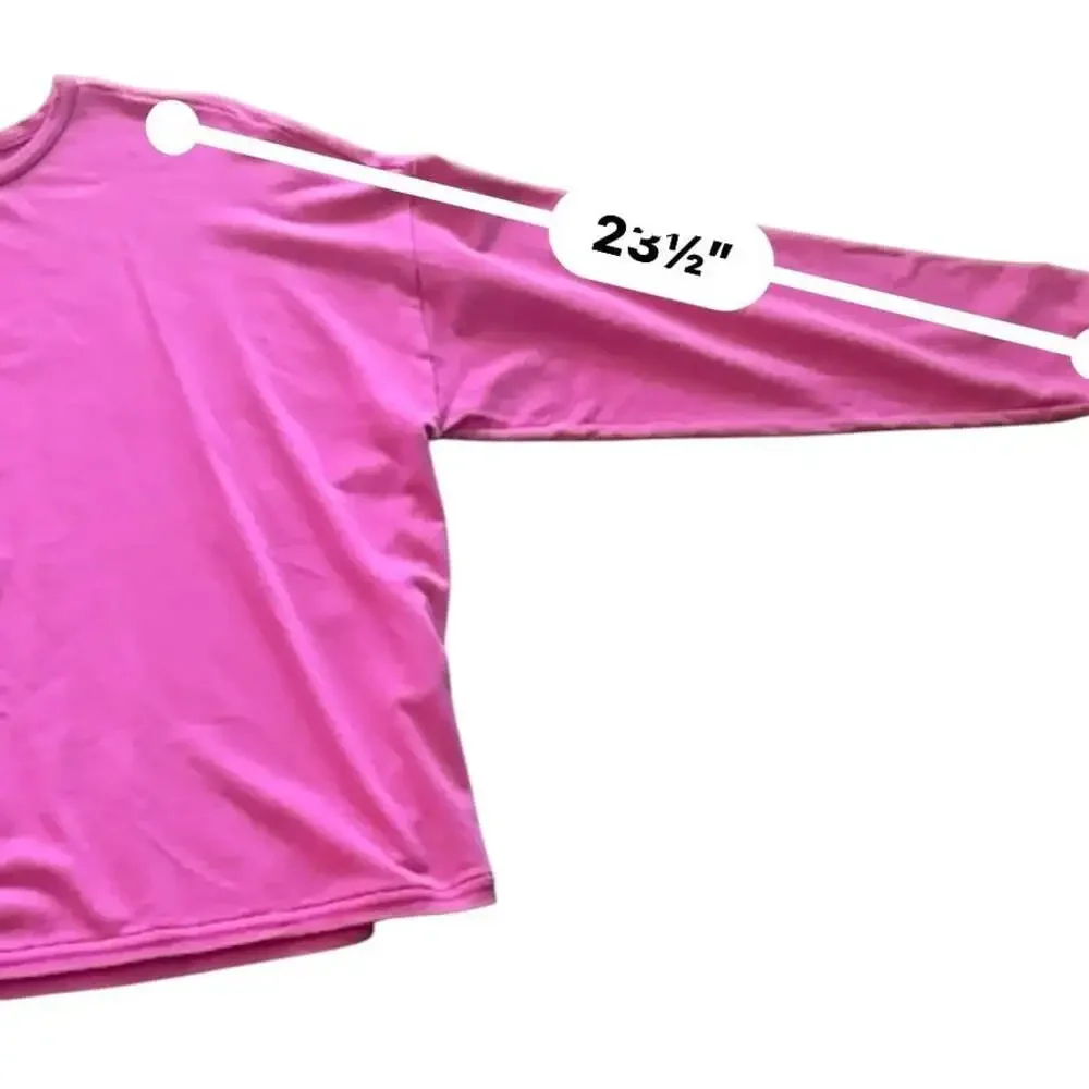 Eileen Fisher Magenta Boxy Pullover Top Large TENCEL Lyocell Crew Neck